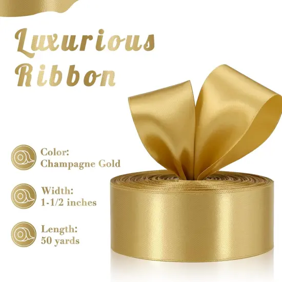 Champagne Gold Ribbon - 1-1/2 Inch, 50 Yards {2}