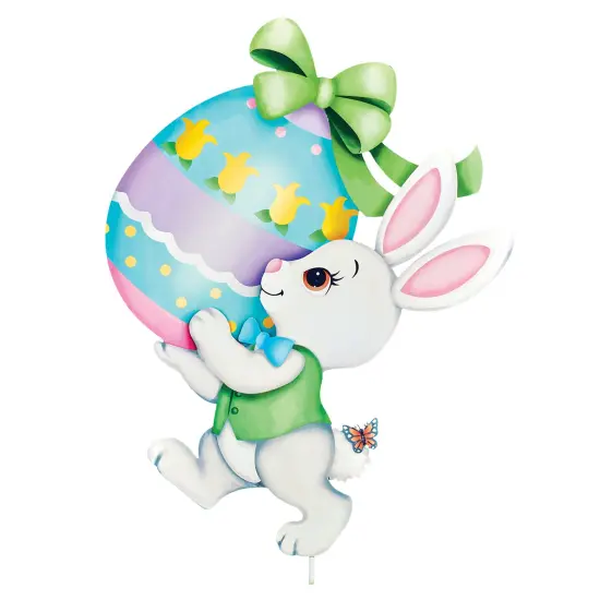 Collections Etc Adorable Bunny with Easter Egg Outdoor Garden Stake {2}