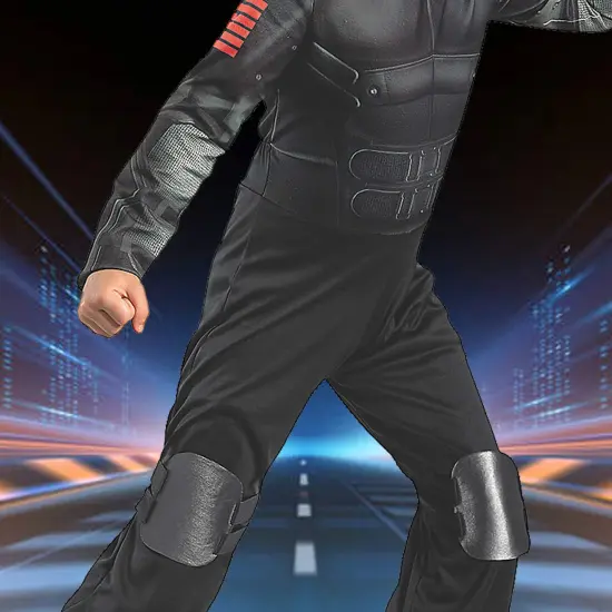 Boys Snake Eyes Ninja Costume Small Black Jumpsuit with Mask and Hood {3}