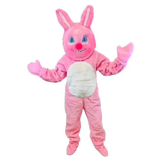 Bunny Suit with Mascot Head Mittens and Shoe Covers, Perfect for Easter Egg Hunts {1}