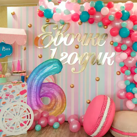 Rainbow Number 6 Balloon, 40 Inch Large Number Foil Mylar Balloons for 6th Girl Boy Birthday Party Celebration Decorations Supplies, Digital Balloons for Wedding Anniversary Events Decora {3}