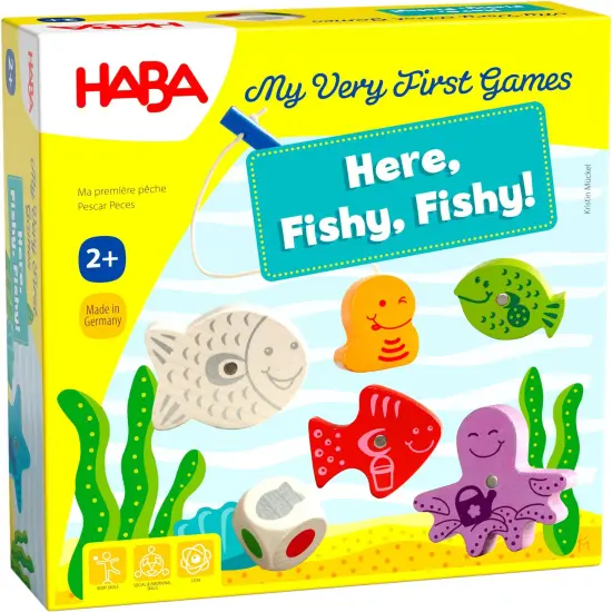 HABA My Very First Games - Here Fishy Fishy! Magnetic Fishing Game Ages 2+ Made in Germany Toddler Games, Learning Toys, Preschool Toys Multicolor {1}