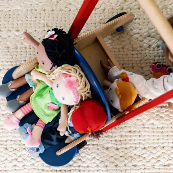 HABA Walker Wagon - Wooden Baby Push Walker, Sit to Stand Walker for Baby Learning to Walk, Push Toys for Toddlers 1-3 with Seat & Storage, 10 Months+ Multicolor {4}