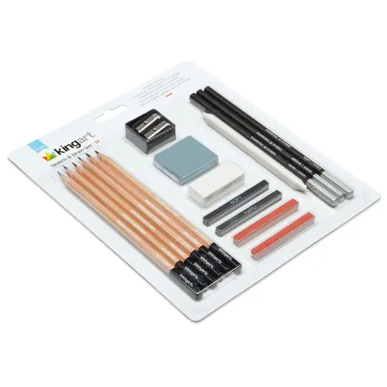 KINGART&reg; Sketch & Draw Set 17 pc {5}