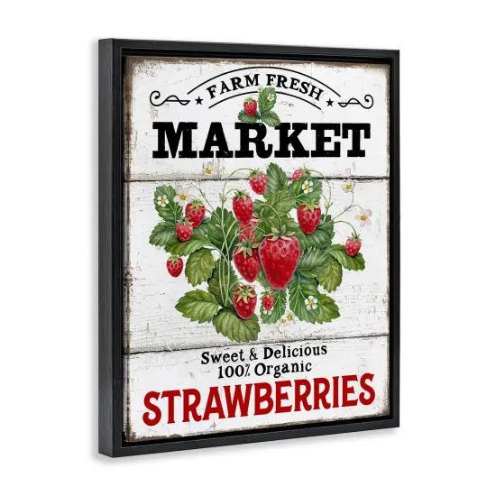 Stupell Industries Farm Fresh Strawberries Floater Framed Canvas Wall Art Design by Creatif Belle {3}
