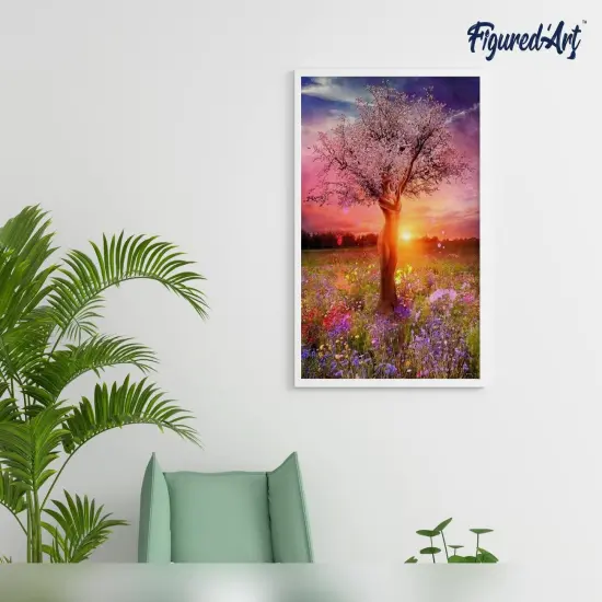 Figured'Art Paint by Numbers Kit for Adults with Frame Tree with Female Body 16"x20" - Craft Art Painting DIY Kit Canvas Already Stretched on a Wooden Frame {4}