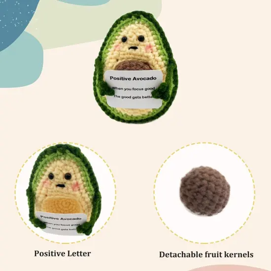 13Pcs Positive Fruit Potato Mini Crochet Animals Emotional Cheer Up Support Doll Cute Toy with Inspirational Card {3}