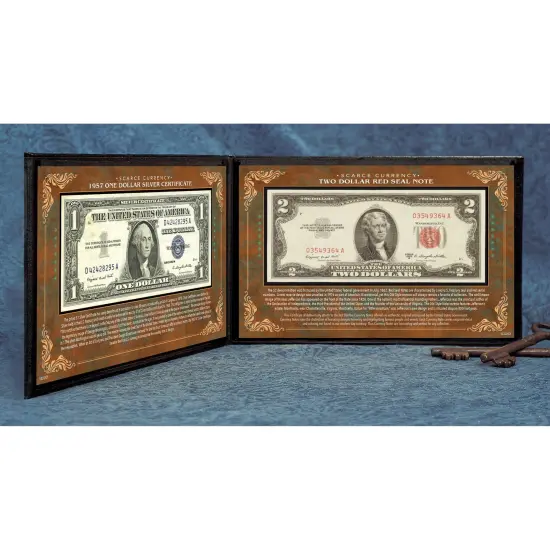 Scarce Currency - 1957 $1 Silver Certificate and $2 Red Seal Note {2}