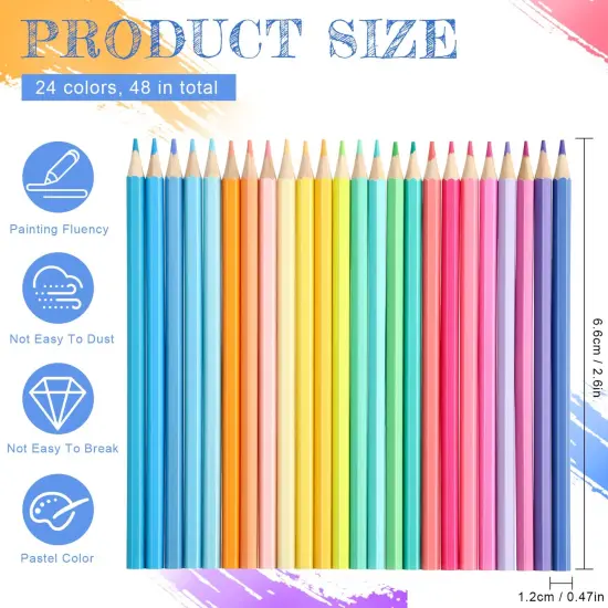 48 Packs Colored Pencils Oil Pencils Soften Wood Pen for Adult Artists Beginners Drawing Sketching Supplies(Macaron Color) {5}