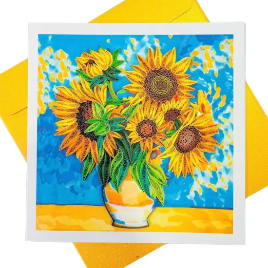 Quilling Cards, Greeting Cards, handmade quilled cards, Greetings Mothers Day Card for Mom (The Difference She's Made) with sunflowers {1}