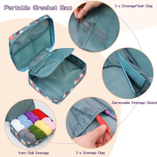 102 PCS Crocheting Kit - Blue {3}