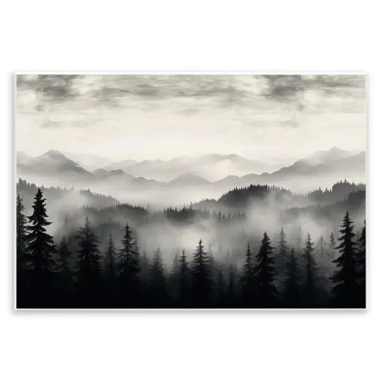 Stupell Industries Black & White Gradient Mountains Wall Plaque Art Design by LSR Design Studio {1}