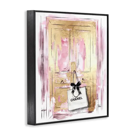 Stupell Industries Shopping Bag on Door Framed Giclee Wall Art Design by Svetlana Aleynikova {3}