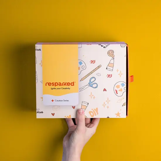 Resparked Creation Series Acrylic Lamp Crafting Kit &ndash; Personalized Engraving, Rechargeable Base, Step-by-Step Instructions, Stencils, and Practice Material for Home D&eacute;cor or Gift-Giving {5}