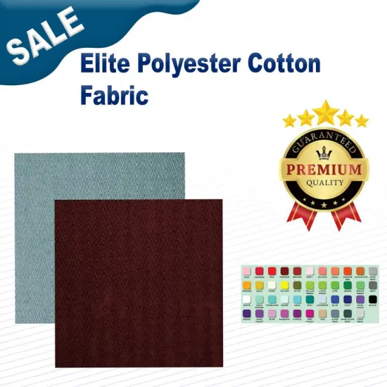 Elite Polyester Cotton Fabric Cafe {2}