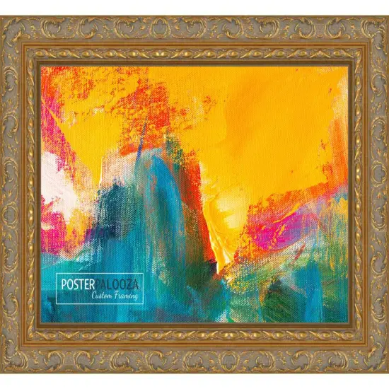 Contemporary Gold Picture Frame - UV Acrylic, Foam Board Backing, Hanging Hardware {5}