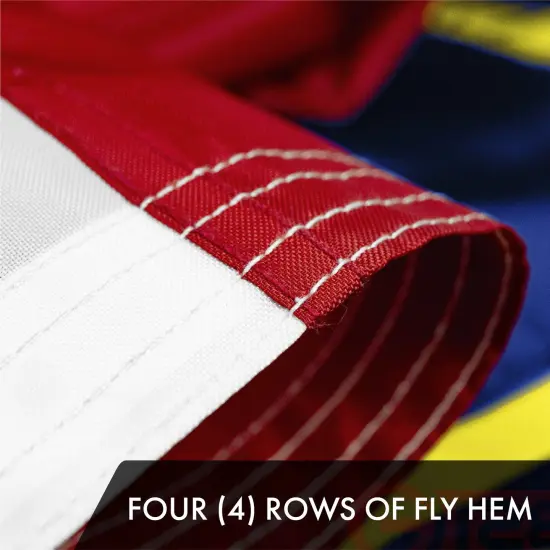 G128 3 Pack: North Carolina State Flag | 2x3 Ft | ToughWeave Series Embroidered 300D Polyester | Embroidered Design, Indoor/Outdoor, Brass Grommets {5}