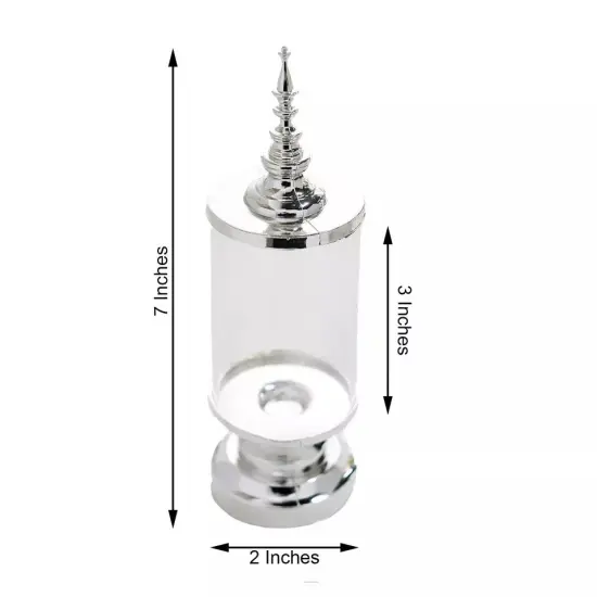 18 Silver Clear 7" tall Mini Jars with Lids Favor Holders Party Events Supplies {4}