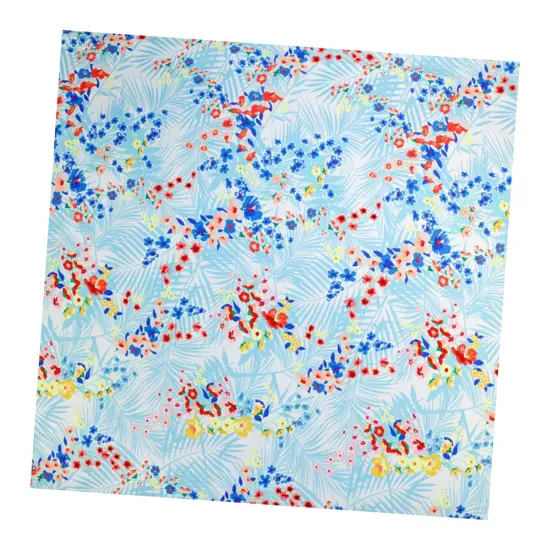 Autumn Palms and Pretty Flowers Printed Spandex Fabric {5}