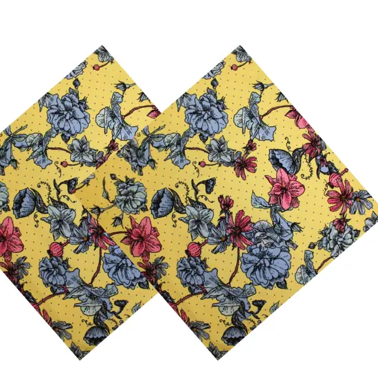 1 Yard Dotted Poppy Printed Spandex Fabric {6}