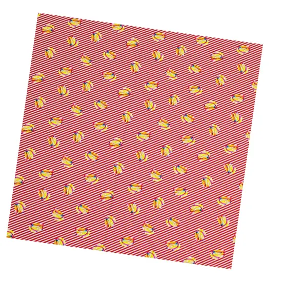 Bananas Red Stripes Printed Spandex Fabric {5}