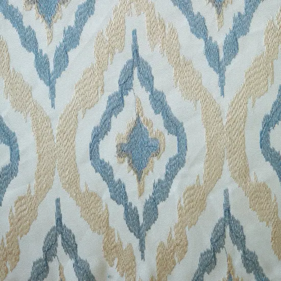 Embroidery Decorative Upholstery & Drapery Fabric 100% Polyester Grey/Oat Blue {6}