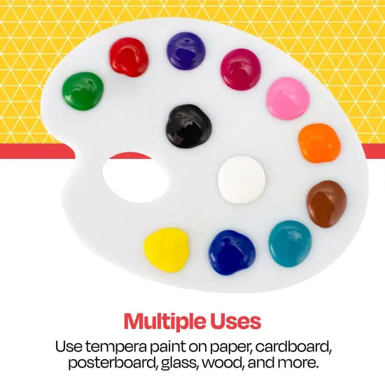 School Smart Washable Tempera Paints, Assorted Colors, Quart Set of 12 {6}
