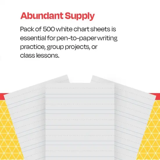 School Smart Primary Chart Paper, Skip-A-Line, 24 x 32 Inches, White, 500 Sheets {6}