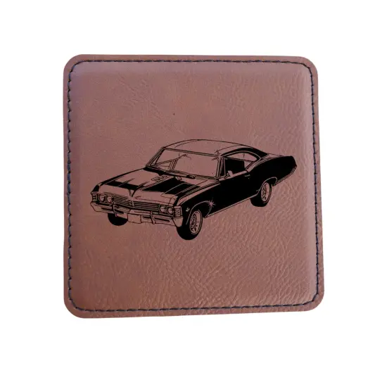 Coaster - Impala - SET OF 2 - Leather or Stitched Cork Black/Silver {5}