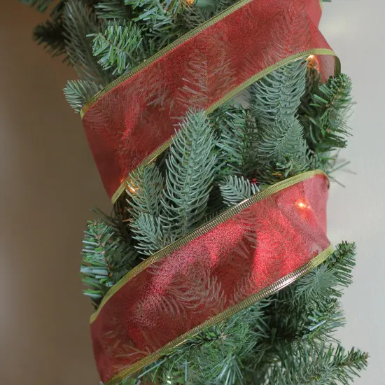 Northlight Pack of 12 Textured Red and Gold Wired Craft Ribbon 2.5" x 120 Yards {4}