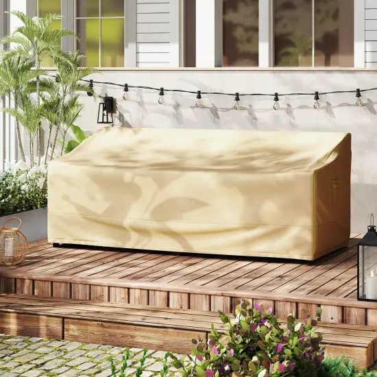 Costway Patio 77''x43'' 3-Seater Outdoor Deep Couch Sofa Cover Waterproof Handle Air Vent {5}