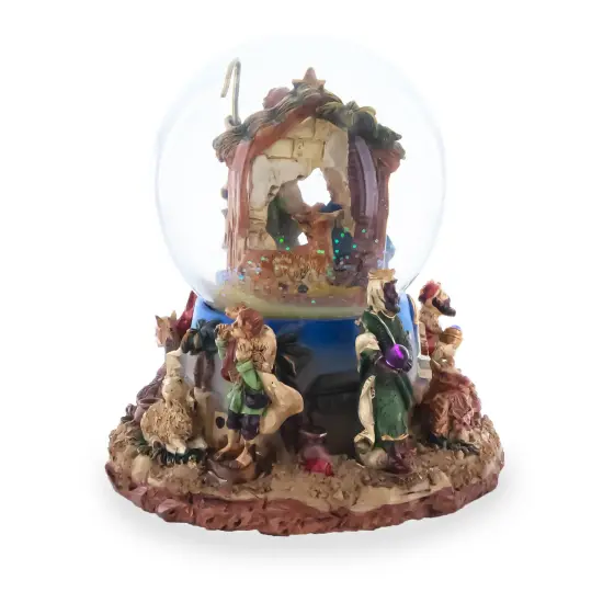 Regal Gift Bearers Nativity Scene Musical Water Snow Globe {5}