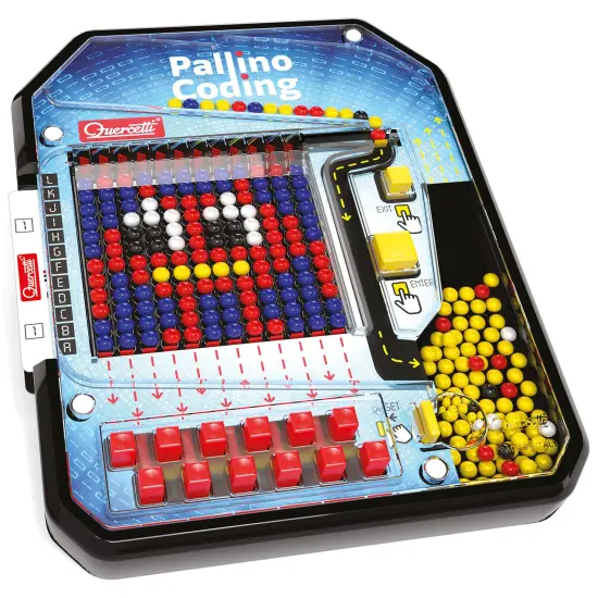 Quercetti: Pallino Coding - Create-Your-Own Mosaic w/ Colored Balls, STEM Game Activity Toy, Design Cards, Learn Programming Basics-Patterns, Kids 6+ {3}
