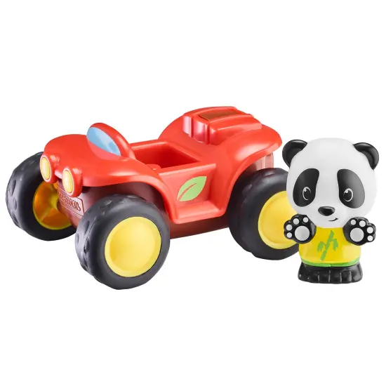 Timber Tots: The Quad - Red - 2pc, ATV Bike Vehicle & Panda Animal Figurine, POP Feature Storage Trunk, Nature Toy Playset, Kids & Toddlers 18Mo+ {1}
