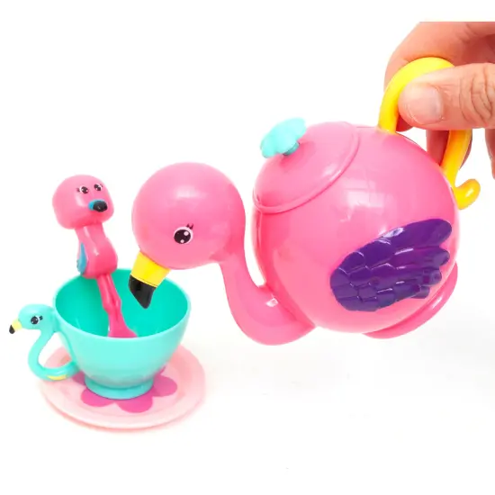 Zoo Troop: Flamingo Tea Set - 13 Pieces - Animal Tea Party Set, Flamingo Tea Pot & Accessories, Food & Kitchen Pretend Play, Toddler & Kids Ages 2+ {5}