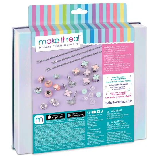 Make It Real: Clover The Top - 28 pc DIY Jewelry Set, Design & Create 3 Bracelets, Soft Pastel Beads & Charms, Jewelry Craft Kit, Girls & Kids 8+ {3}
