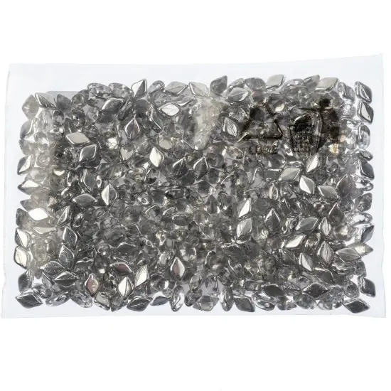 Matubo 2-Hole Czech Glass Backlit Gemduo Beads, 50g Crystal {2}