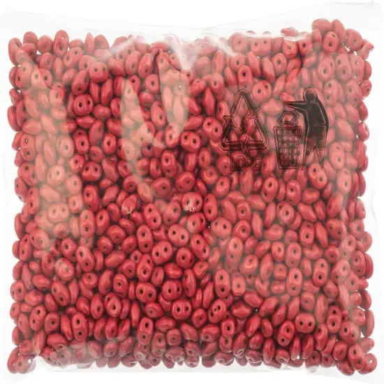 Matubo 2-Hole Czech Glass Crystal Alucolour Superduo Beads, 100g Scarlet Red {2}