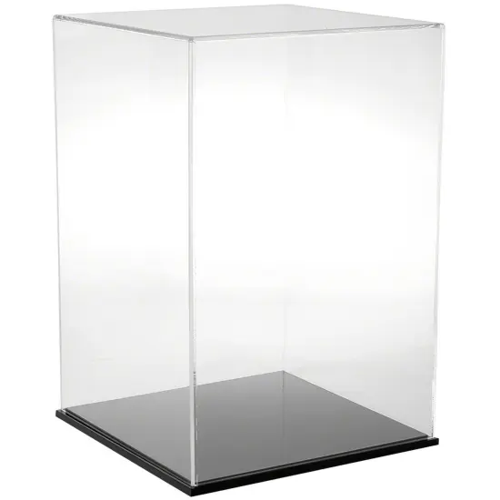 Plymor Clear Acrylic Display Case, 12" W x 12" D x 18" H Hardwood (Mirrored) {2}
