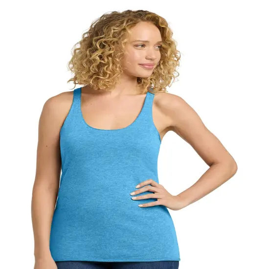 Next Level&reg; Women&rsquo;s Crew Neck Tri-Blend Racerback Tank Heather white {4}