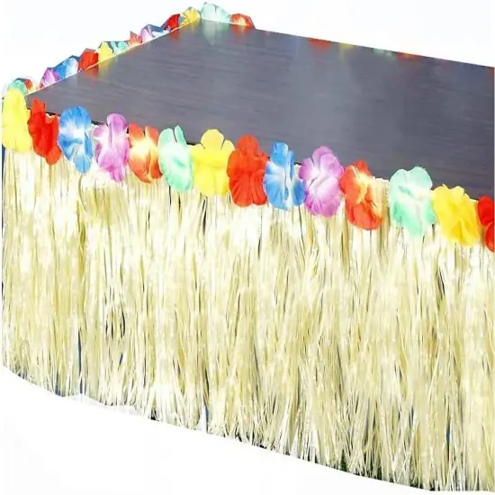 Hawaiian Luau Party Grass Skirt Table Fringe {2}