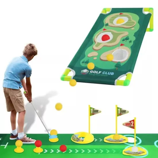 Kids Toddler Golf Set with 9 Balls & 3 Golf Club Sport Games Toys Christmas Gift {4}