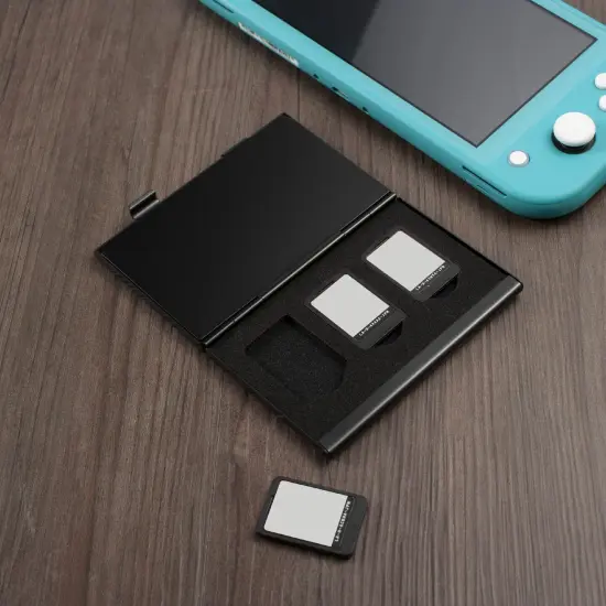 Insten Game Card Case For Nintendo Switch and OLED Model Games Storage Aluminum Portable Holder, 6 Game Slots, Black {7}