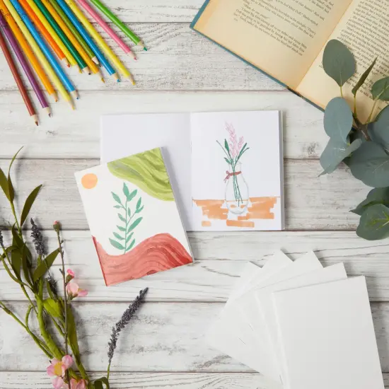 24 Pack Blank Books for Kids to Write Stories, A6 White Mini Notebook Bulk, 4.3x5.5 in Unlined Travel Journals Scrapbooks for Students Sketching, Drawing and Notetaking {4}