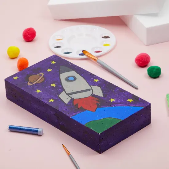 6 Pack Rectangle Foam Blocks for Crafts, Floral Arrangements, DIY School Projects (12 x 6 x 2 In) White {2}