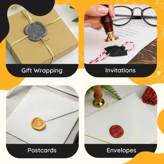 Artellius Premium Sealing Wax Sticks (Bulk 30 Pack) Wax Seal Glue Gun Sticks, Envelope Seal Wax for Stamp Seals - Perfect Wax Seal Sticks for Crafting, Invitations & Letters - Dark Blue {5}