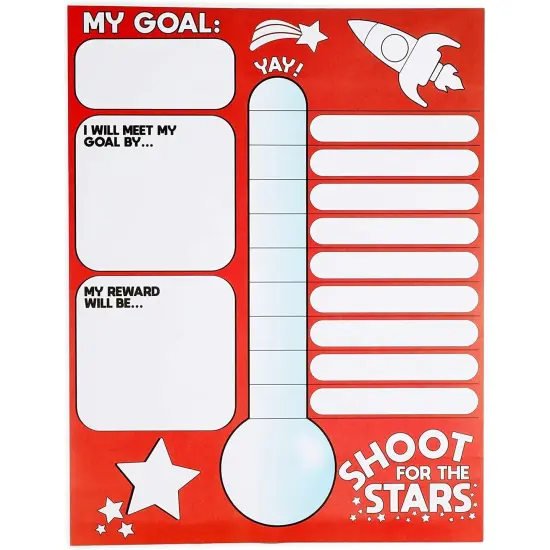 Goal Thermometer Trackers for Classrooms, 6 Pack (17 x 22 In) {3}