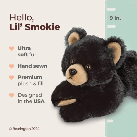 Bearington Lil' Smokie Small Plush Stuffed Animal Black Bear, 9 Inches {2}