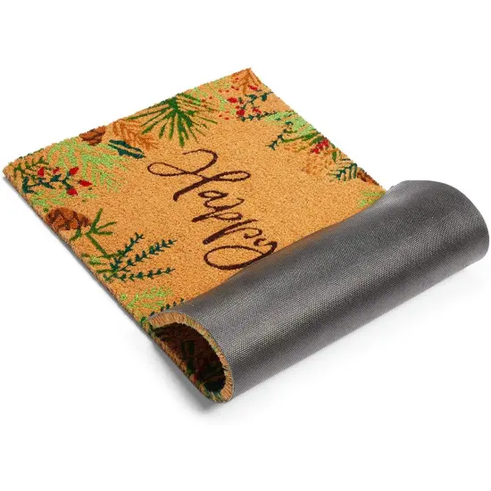 Okuna Outpost Coco Coir Non-slip Christmas Doormat, 17 x 30 Inches, Indoor & Outdoor Doormat for Entrance, Kitchen, Laundry Room, and Patio, Ideal Christmas Decor Brown {6}