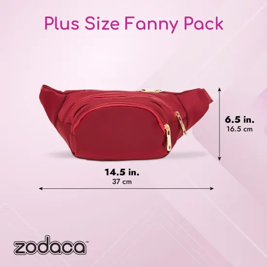 Red Extra Large Fanny Pack Plus Size, Crossbody Bag with Adjustable Belt Straps Fits 34-60 Inch Waist (Expands to 5XL) {2}